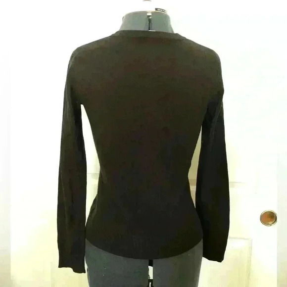 MERONA chocolate dark brown cardigan with buttons women X-SMALL - Picture 3 of 6